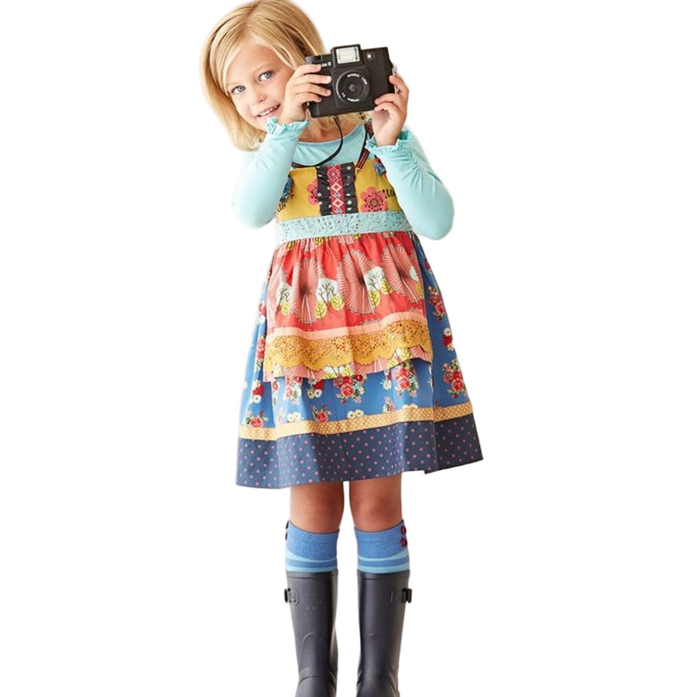 MATILDA JANE  floral blue & red  girls dress size 4 GUC..